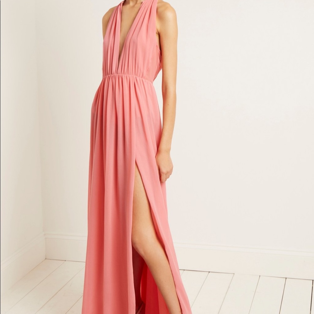 French Connection Aster Maxi Dress in Pink Whip